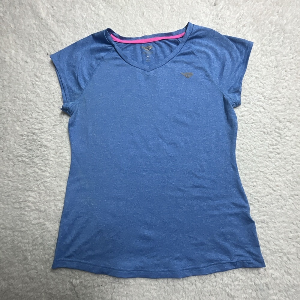 PONY Blue V-Neck Pullover Short Sleeve Women's T-Shirt Size M
